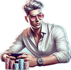 Poker Tips and Tricks 2026 Man with mobil phone playing Poker