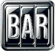 Bar symbol online casino slots BAR online casino sign in black and white